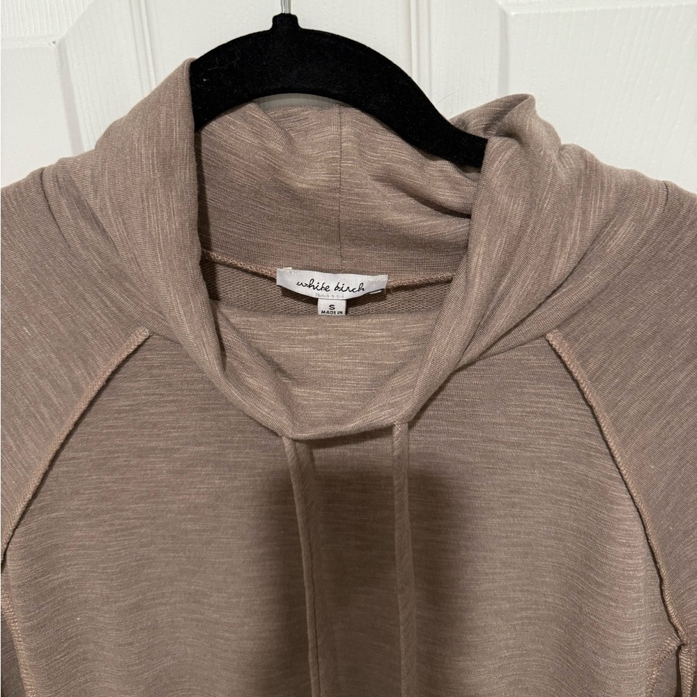 Cozy Tan Cowl Neck Tunic Top - Picture 2 of 7